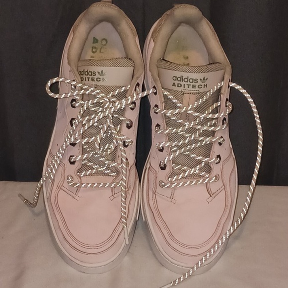 Adidas Aditech Supercourt Low Top Sneakers Halo Pink reflective laces 11